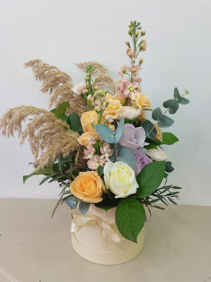 Charming Rustic Hatbox Bouquet for Mother’s Day