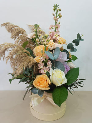 Charming Rustic Hatbox Bouquet for Mother’s Day