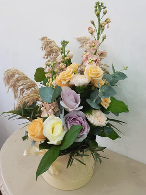 Charming Rustic Hatbox Bouquet for Mother’s Day