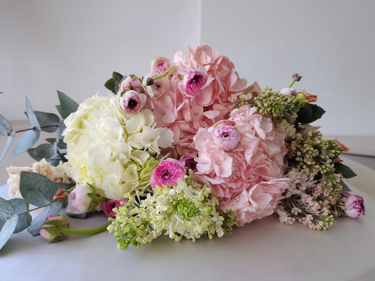 Blooming Adoration Bouquet - Blush Hydrangeas & Ranunculus for Mother’s Day